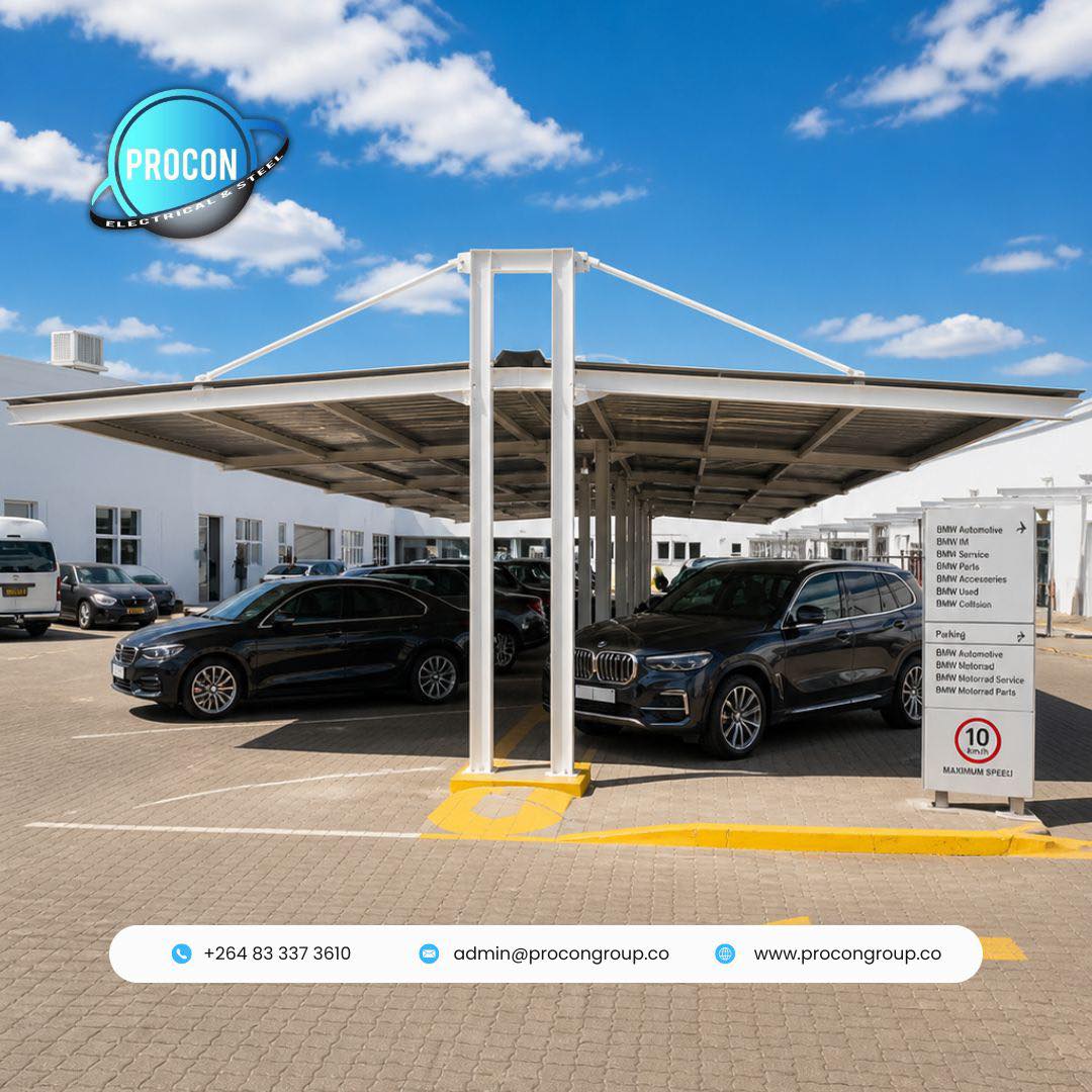 Steel carport canopy installation